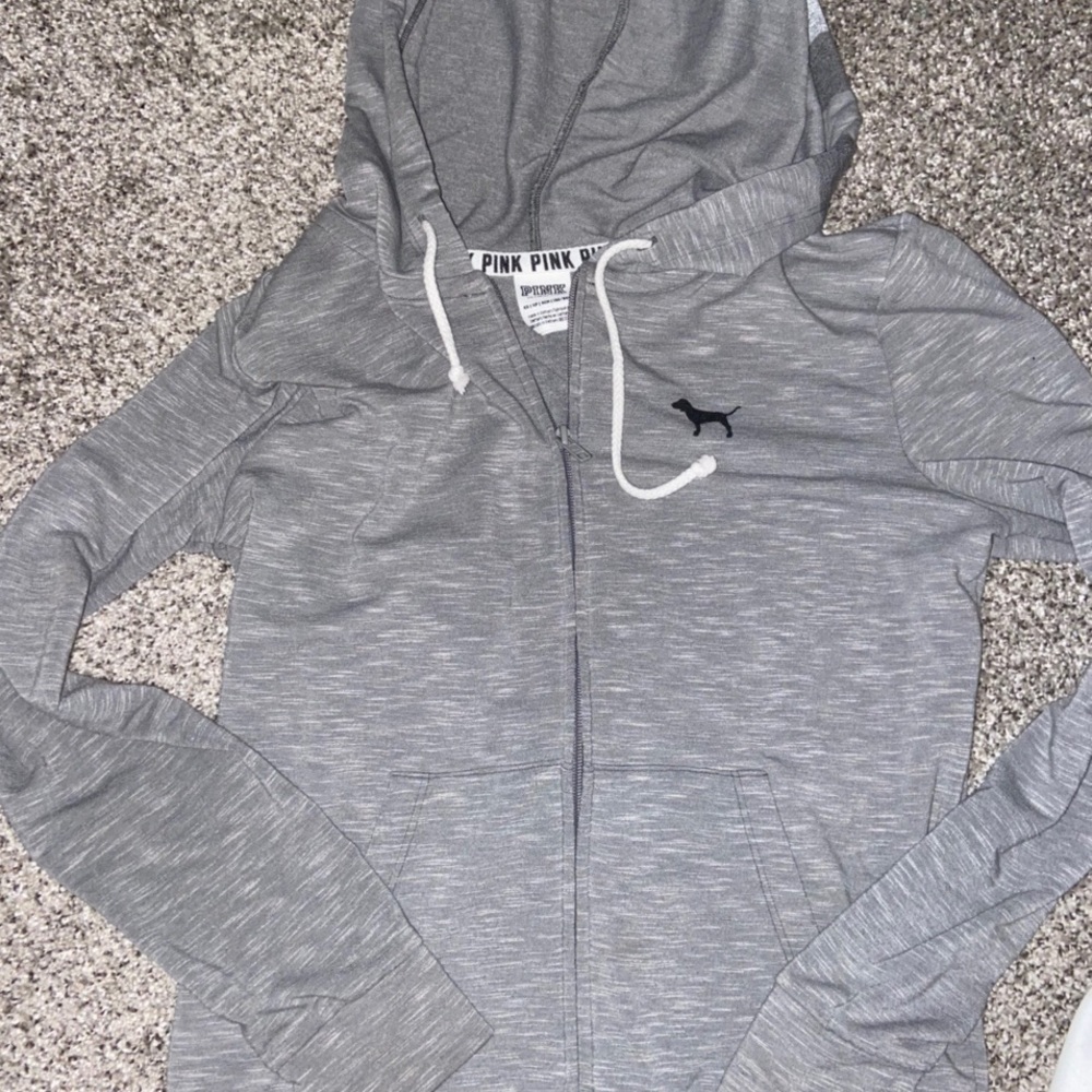 pink grey jacket